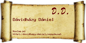Dávidházy Dániel névjegykártya